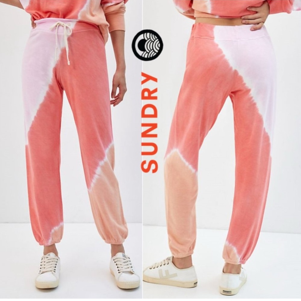 Sundry Women's Pink Tie-Dye Pants